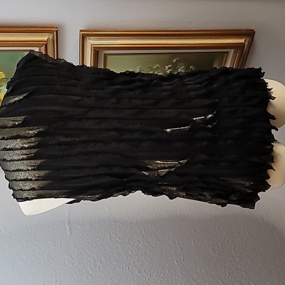 Black gold shimmery sleeveless shirt sheer Taylor Swift concert shirt - Picture 5 of 9